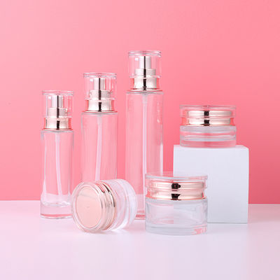 ποιότητας  Wholesale 20g 30g 50g 40ml 100ml 120ml Luxury Empty Cosmetic Glass Bottle And Jar Set Cosmetics Skin Care Packaging Containers εργοστάσιο
