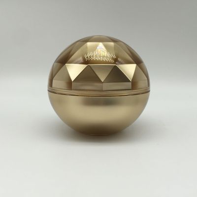 ποιότητας  Non Spill Luxury High Matt Gold Rhombus Ball Shape Round Acrylic Cream Jar For Cosmetic Packaging εργοστάσιο