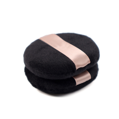 High Quality Round Cosmetic Sponge Soft Velvet Satin Base Non-Latex Flocking Loose Powder Puff
